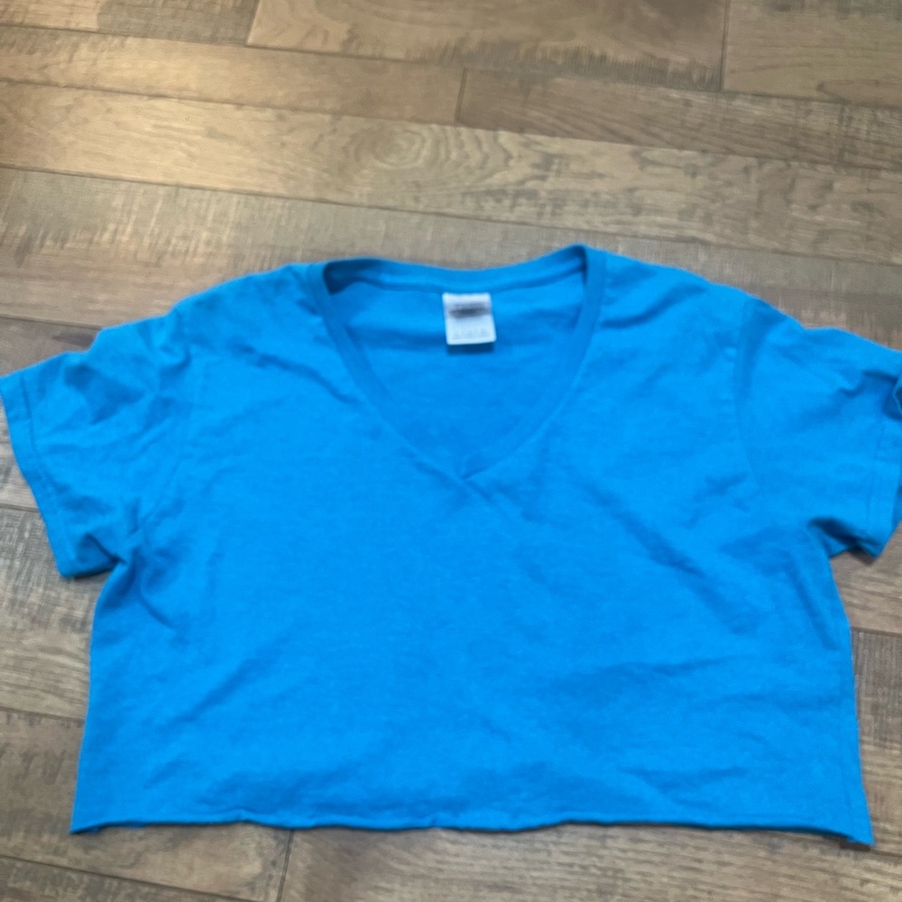 Bright Blue Cropped T-Shirt